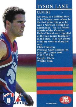 1995 Select AFL #304 Tyson Lane Back